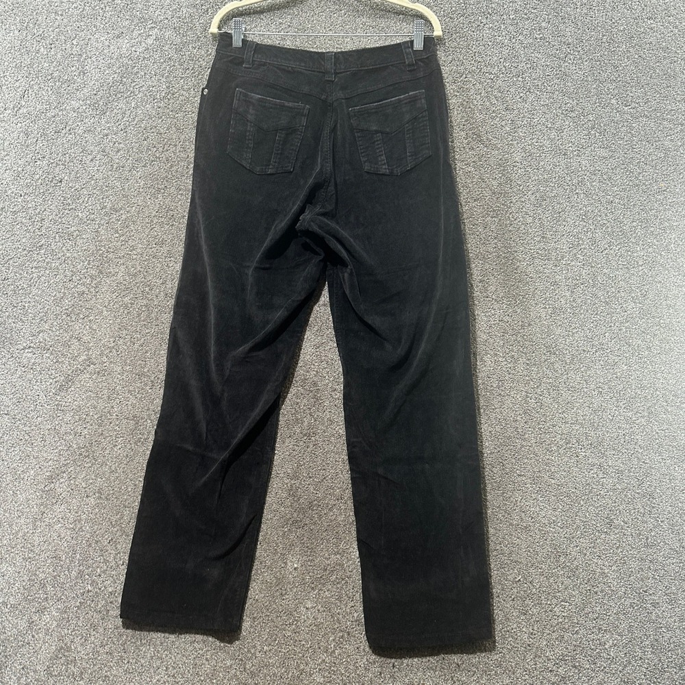Cabelas Corduroy Pants Women 12 Black Straight Leg 5 Pocket Casual Academia - Picture 2 of 16